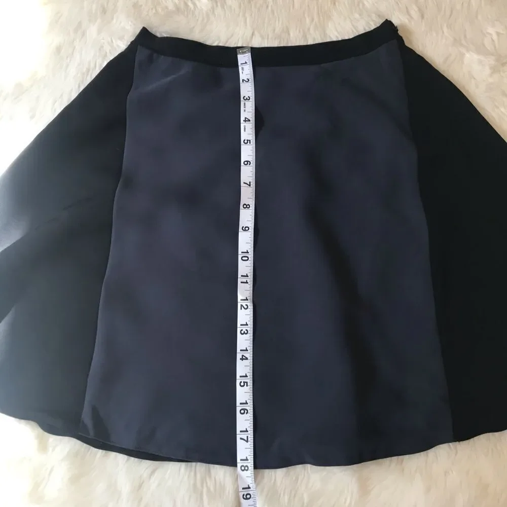 TAHARI Black Navy Skater Mini Skirt A-Line Colorblock Short Office Career Size 4